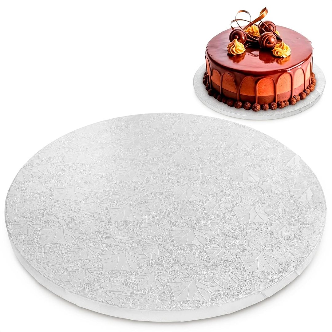 10 Inch Round Cake Board, White Cake Drum, 1/2 Inch Thick Cardboard, view 2