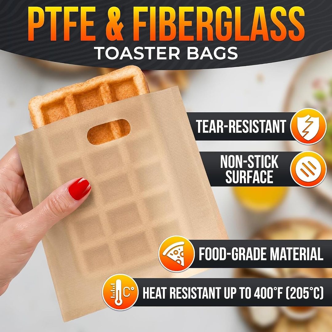 24 Pack Toaster Bags Reusable, 3 Sizes, Non-Stick, Heat Resistant, view 4