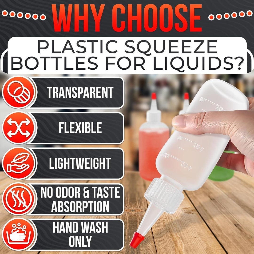 6-Pack Small Squeeze Bottles for Liquids 4 oz, Mini Sauce Dispensers, view 4