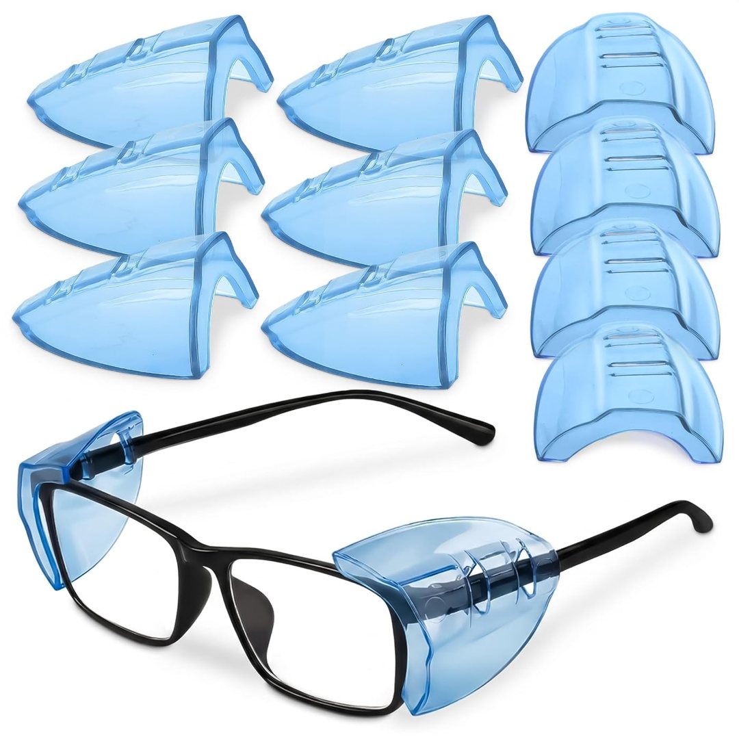 6 Pcs Glasses Side Shields, Clip On, a Gentle Flexible Fit (Blue), view 2