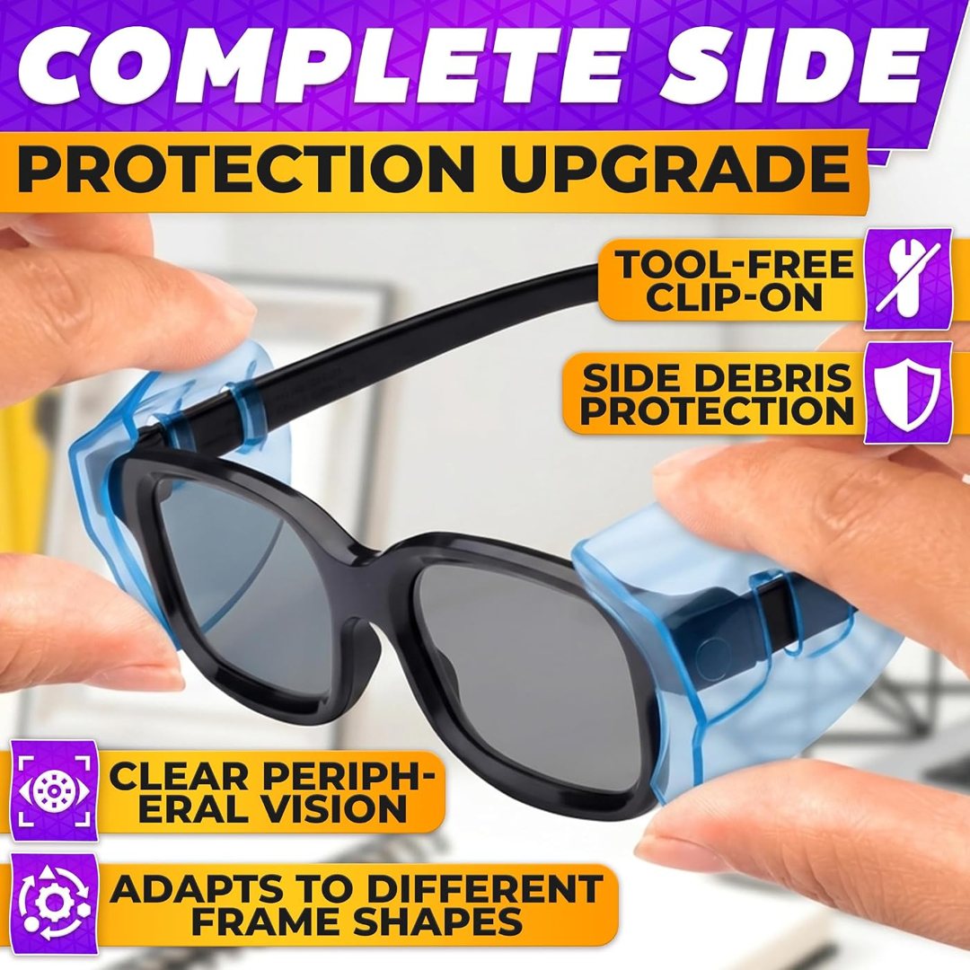 6 Pcs Glasses Side Shields, Clip On, a Gentle Flexible Fit (Blue), view 5