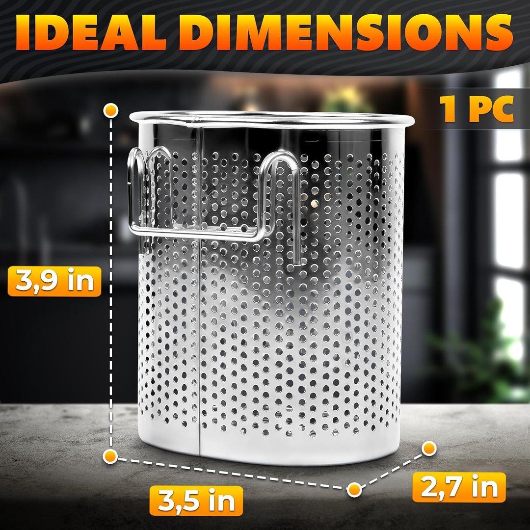 Chopstick Holder for Dishwasher, Stainless Steel, 3.5 In with Hooks, view 3