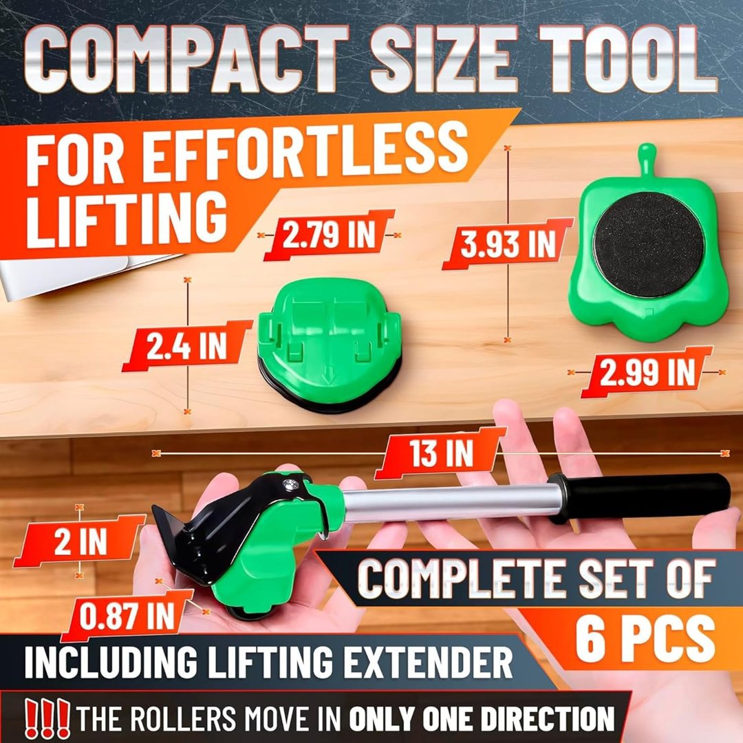 Furniture Sliders with Wheels, Furniture Lifter Tool Set Up to 660 Lbs, view 5