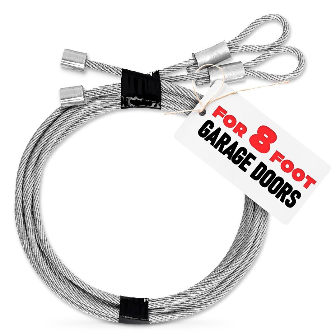 Garage Door Cables for 8 Ft Door, 9 Ft 7 in Galvanized Steel, 2 Pack, view 2