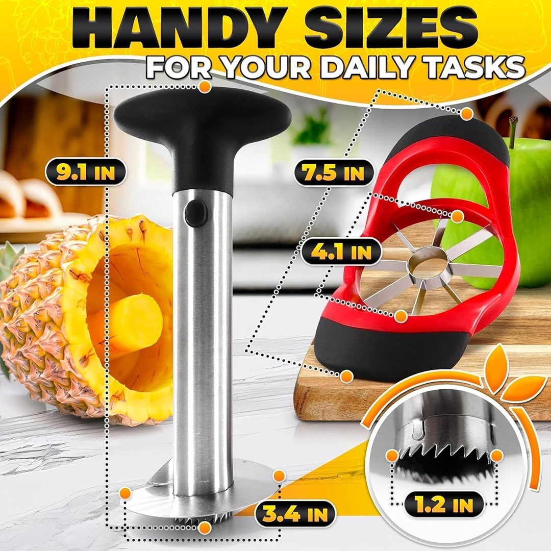 Pineapple Corer and Slicer, Apple Cutter, Stainless Steel Fruit Tool, view 4