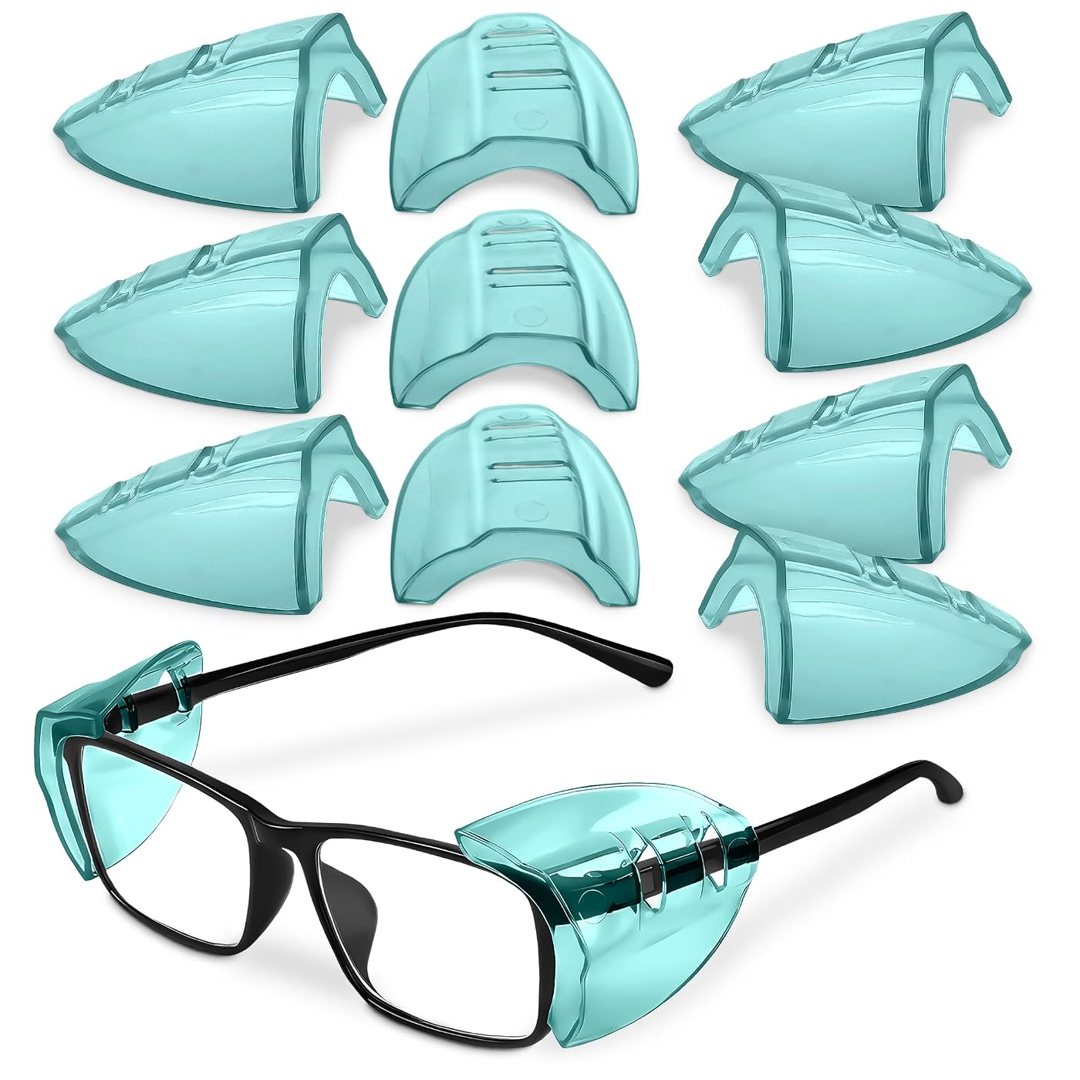 Safety Glasses Side Shields, 6 Pcs Clip On, Fits Most Frames (Green), view 2